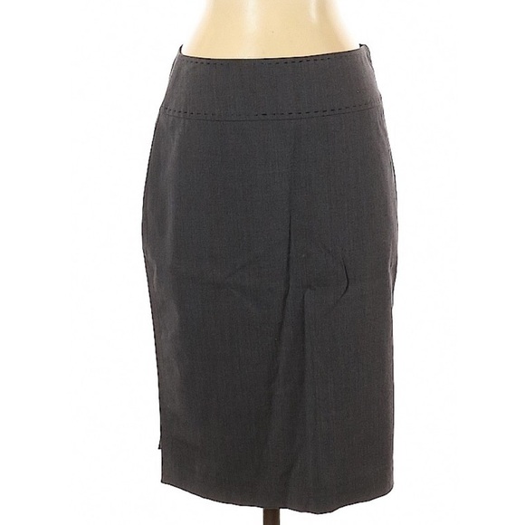 Elie Tahari Gray Skirt with Double Slits Wool - Picture 1 of 13